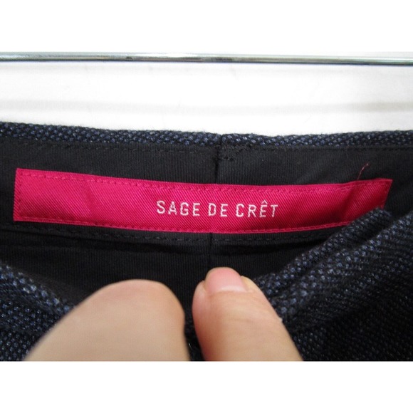 Sage De Cret Navy Blue Linen, Silk Cotton Blend Tweed Dress Pants Men Sz L - Picture 6 of 11